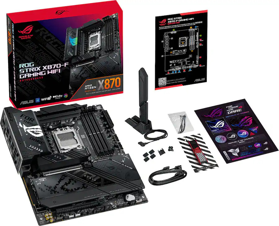 ASUS ROG STRIX X870-F GAMING WIFI AM5 ATX DDR5 Motherboard Wi-Fi 7 Black - OB
