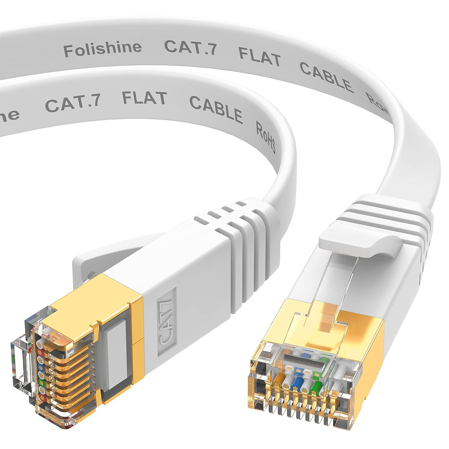 Ethernet Cable 15 Ft, Cat7 High Speed Flat Shielded Internet Network Cable