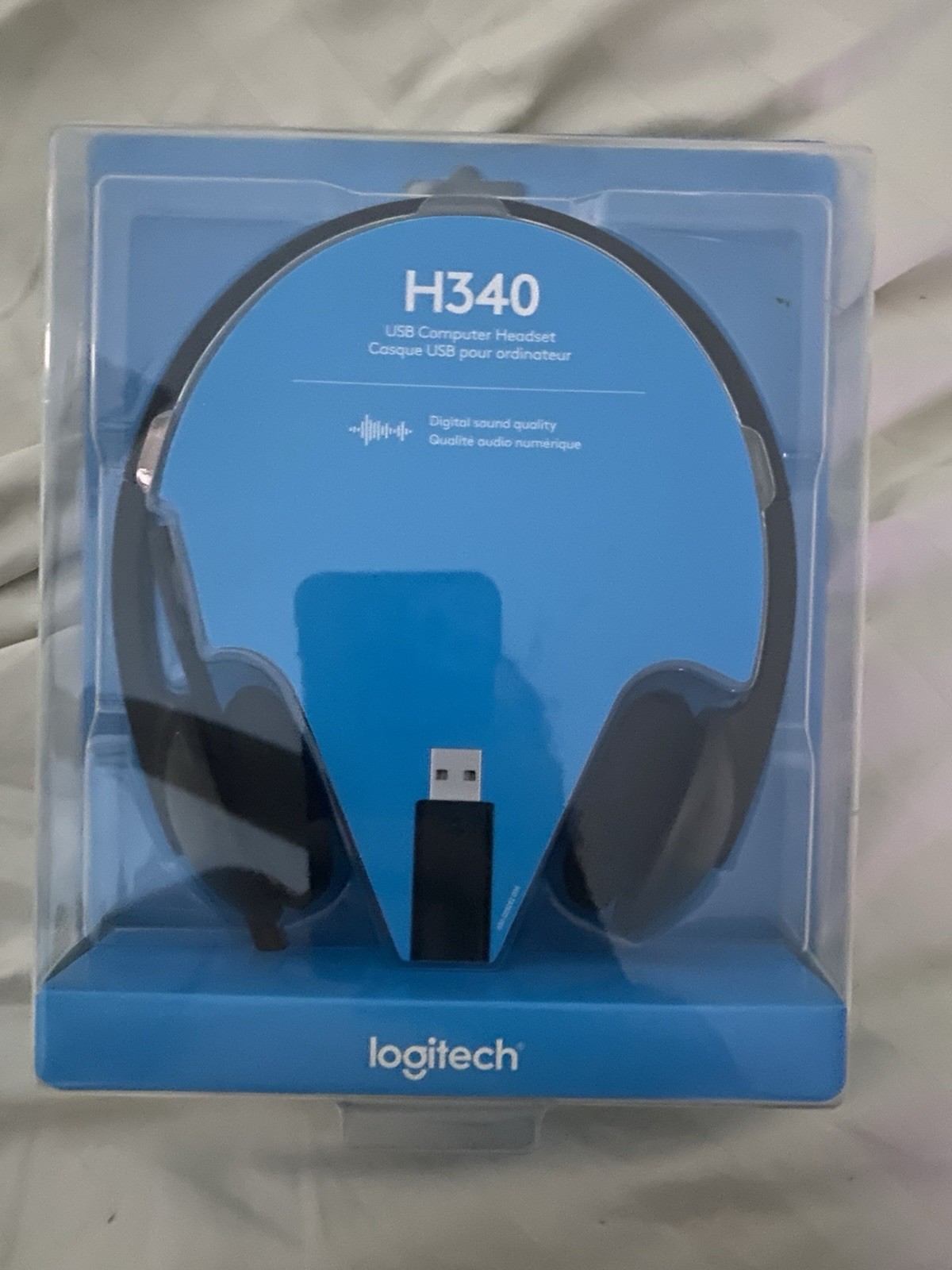 Logitech H340 USB Wired Headset Noise-Canceling Boom Mic Volume Control Black