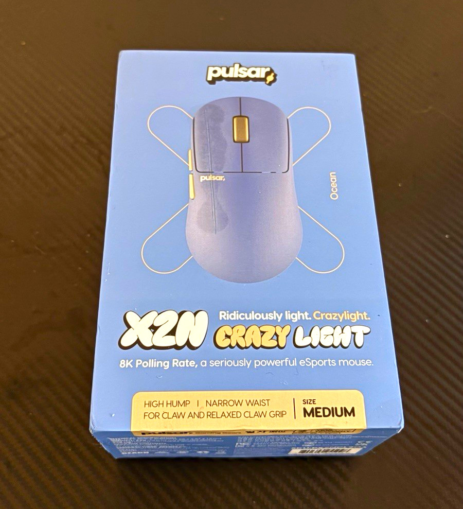 Pulsar X2N Crazy Light Wireless Optical Gaming Mouse 8000 DPI 5Btn Blue M
