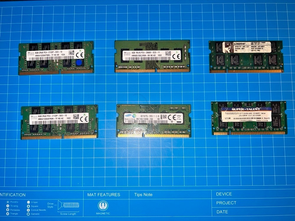 Mixed Laptop RAM Lot - DDR4 / DDR3L / DDR2 SODIMM (SK Hynix, Samsung, Kingston,)