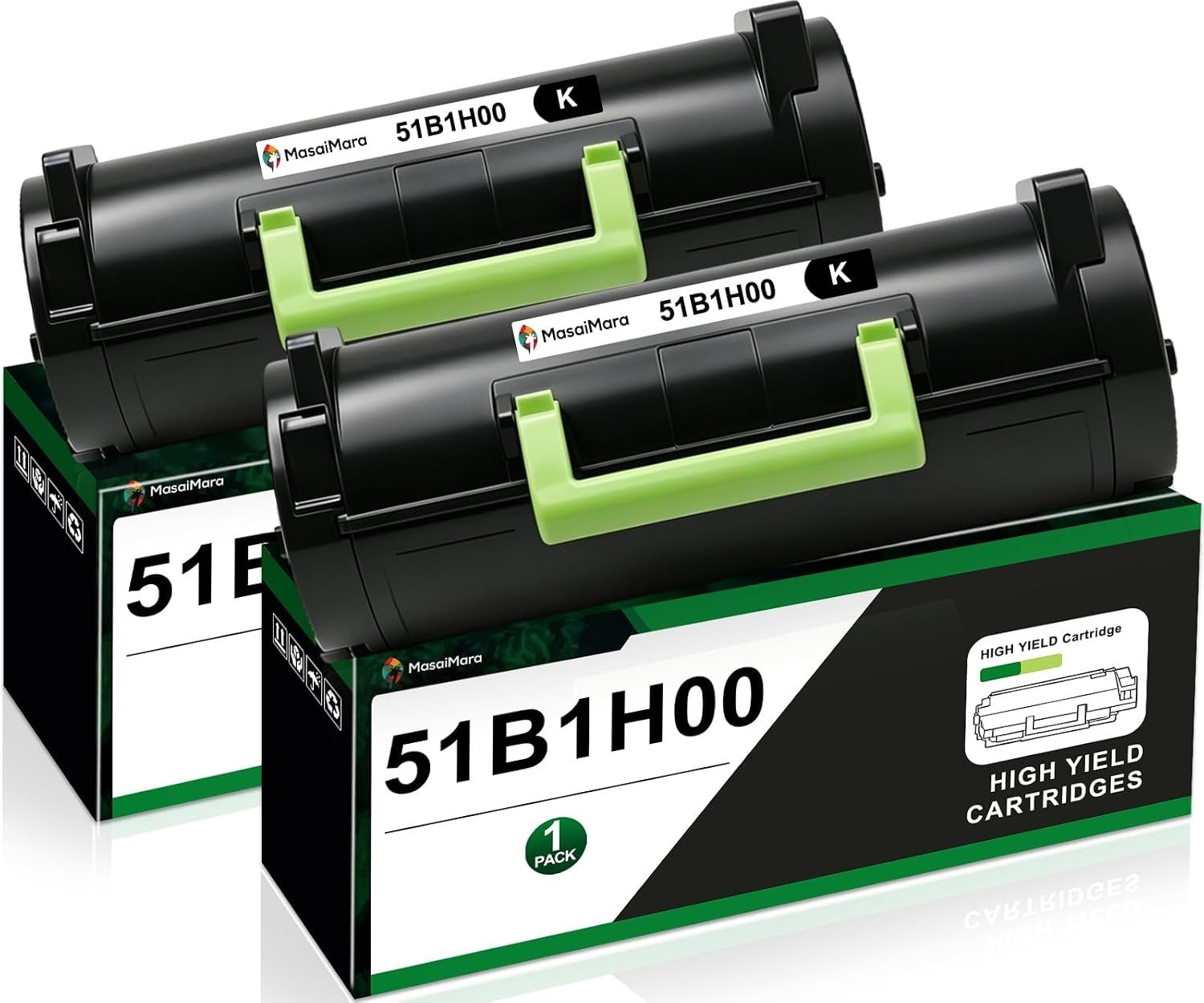51B1H00 High Yield Compatible Toner Cartridges Lexmark Black, 2-Pack Printers ++