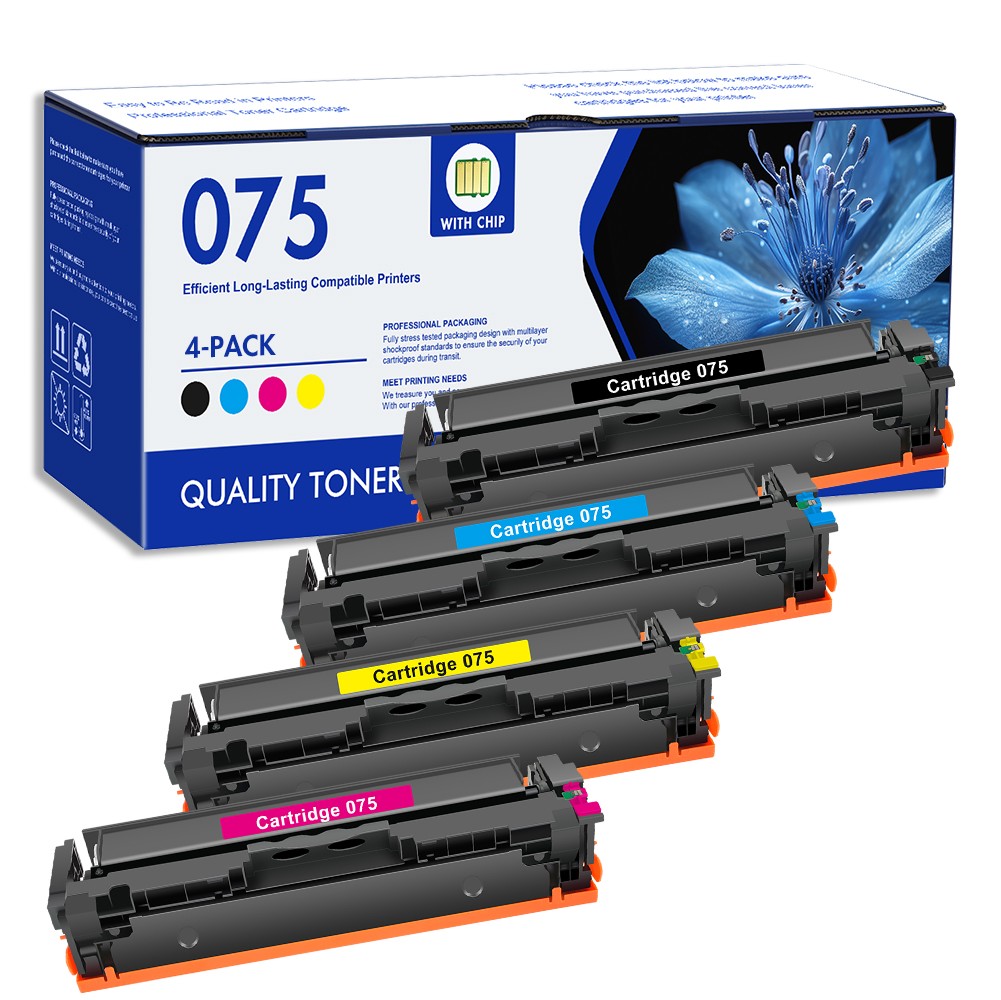 4PK 075 Toner Cartridge Set Compatible with Canon MF665CDW MF663Cdw LBP646Cdw