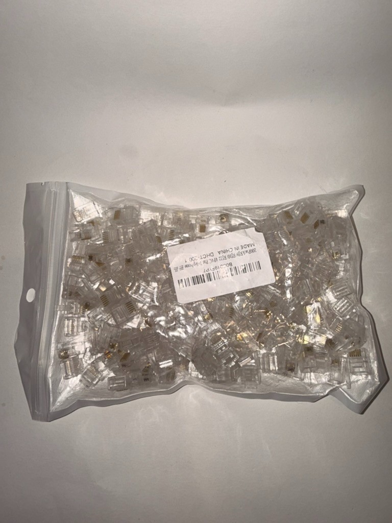 RJ9 Rj10 Rj22 Cable Telephone Crimp-On Connector Modular Plug Ends NEW 200 Pack
