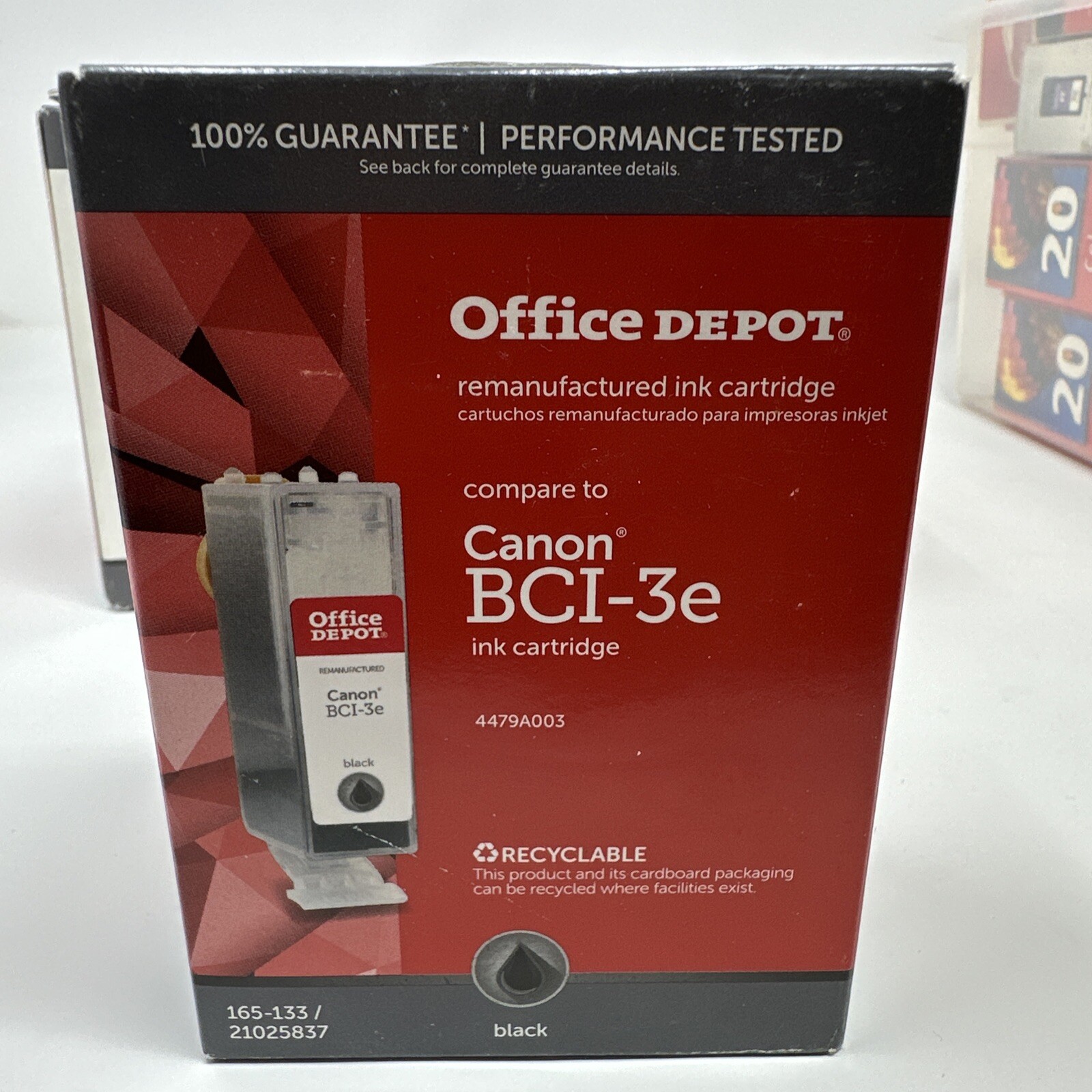 Office Depot Canon BCI-3e Black Remanufactured Ink Cartridge