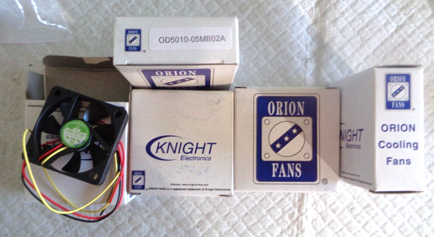 Two pcs. of New In Box Knight Orion Fans OD5010-05MB02A Computer Cooling Fan