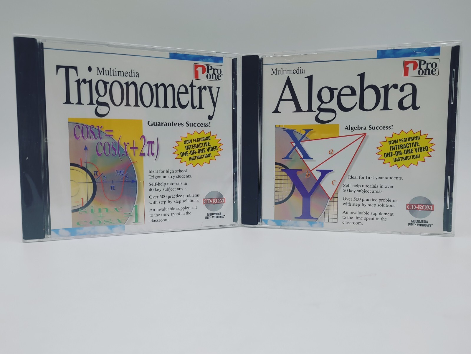 Sealed NIP Multimedia Trigonometry by Pro One CD-ROM 1995 w Algebra cd