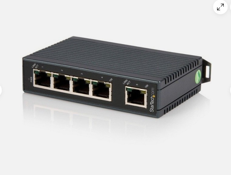 NEW StarTech 5-Port Industrial Ethernet Switch - DIN Rail Mountable (b10)
