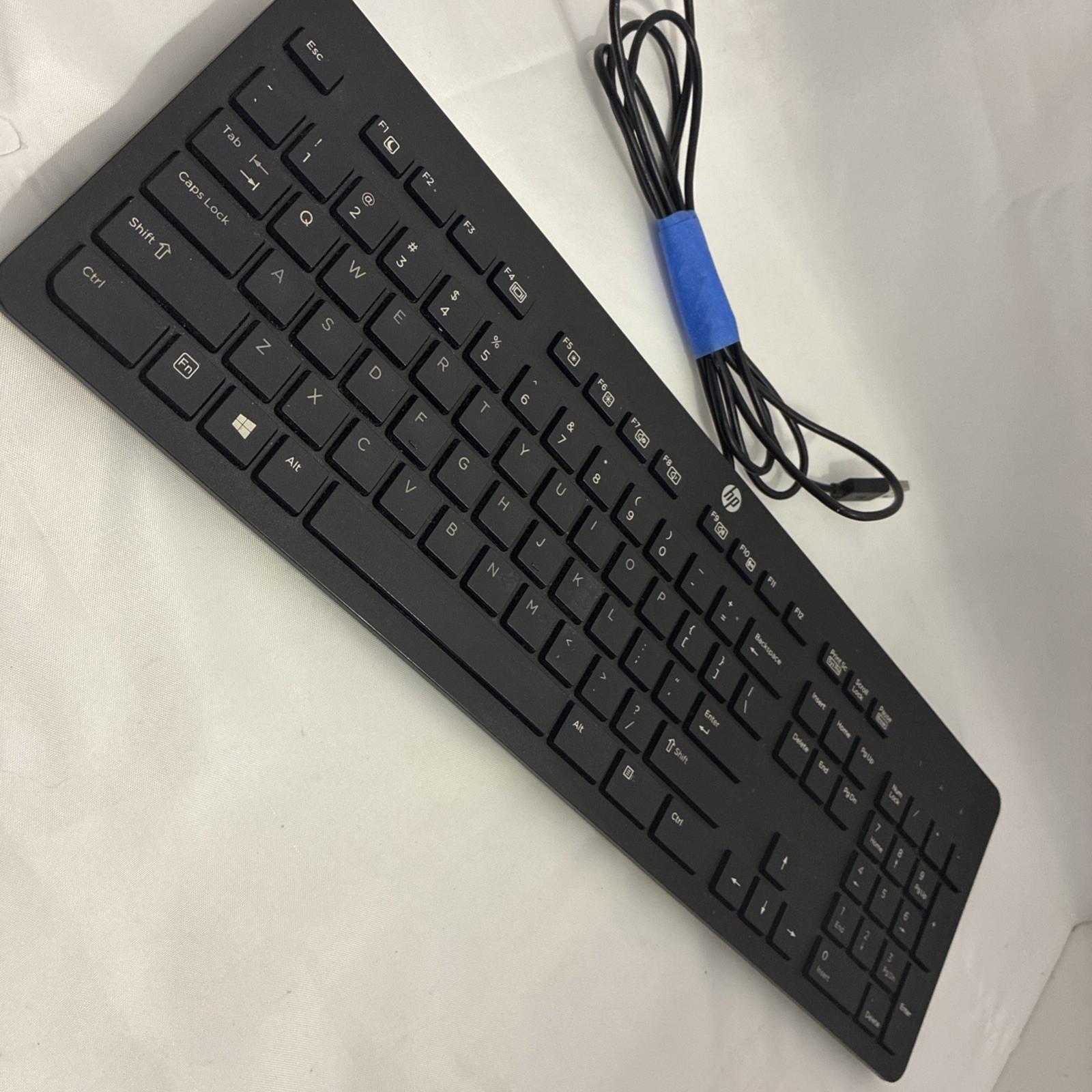 HP KBAH21, Wired Slim Keyboard, Black, English