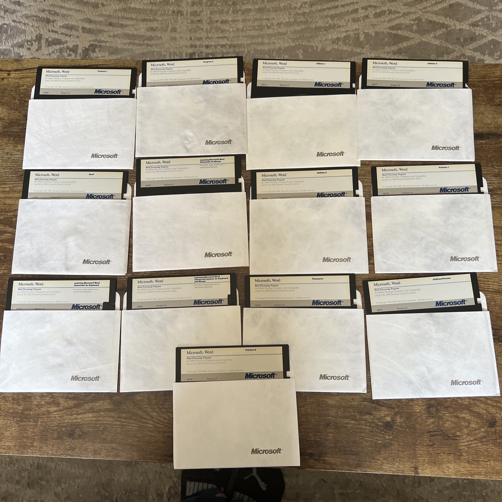 Set Lot 13 Vtg 1988 Microsoft Word Processing Program Software 5.0 Floppy Disks