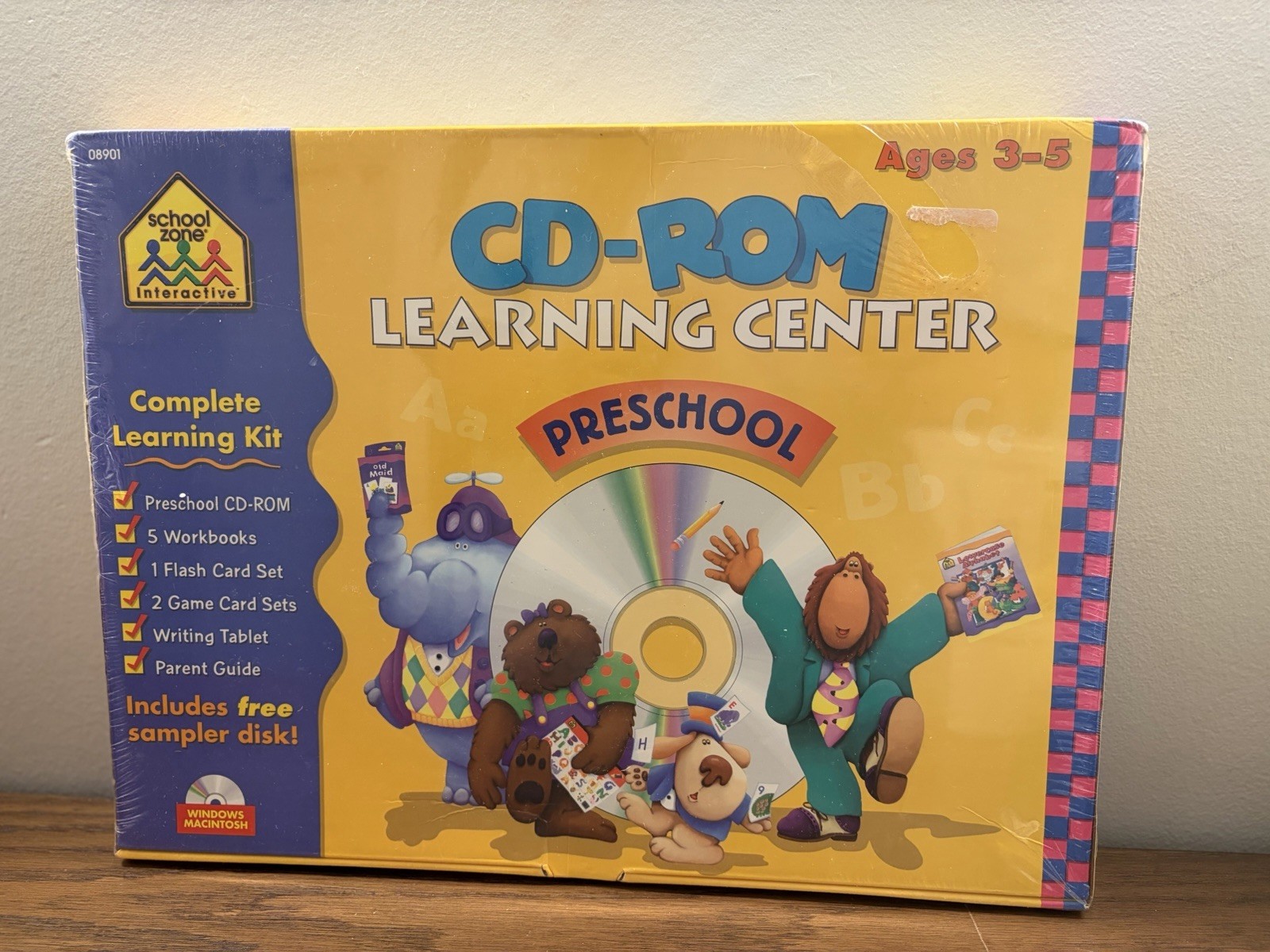 NEW SEALED Vintage 1997 School Zone Preschool CD-ROM Learning Center Ages 3-5