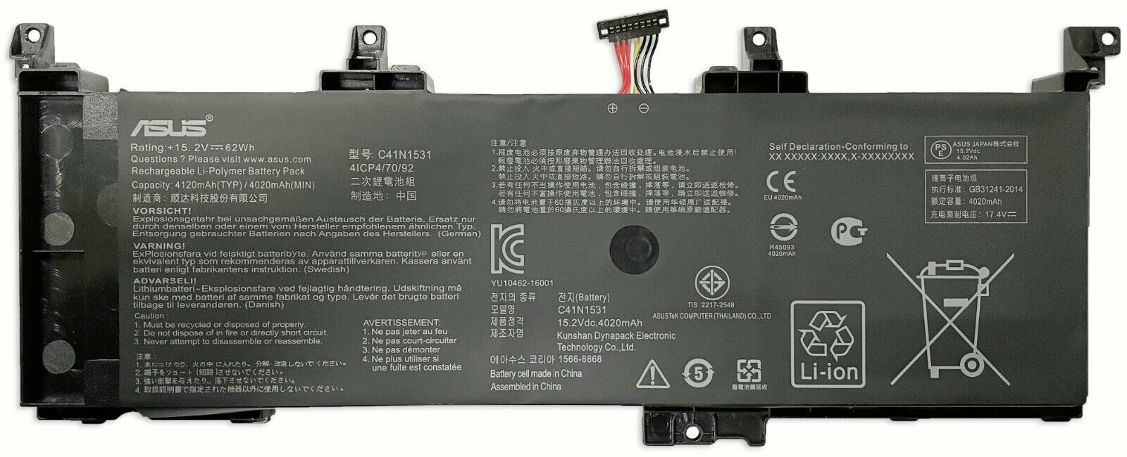 Genuine OEM Laptop Battery C41N1531 For Asus GL502VS-1A GL502VY-DS71 ROG GL502VS