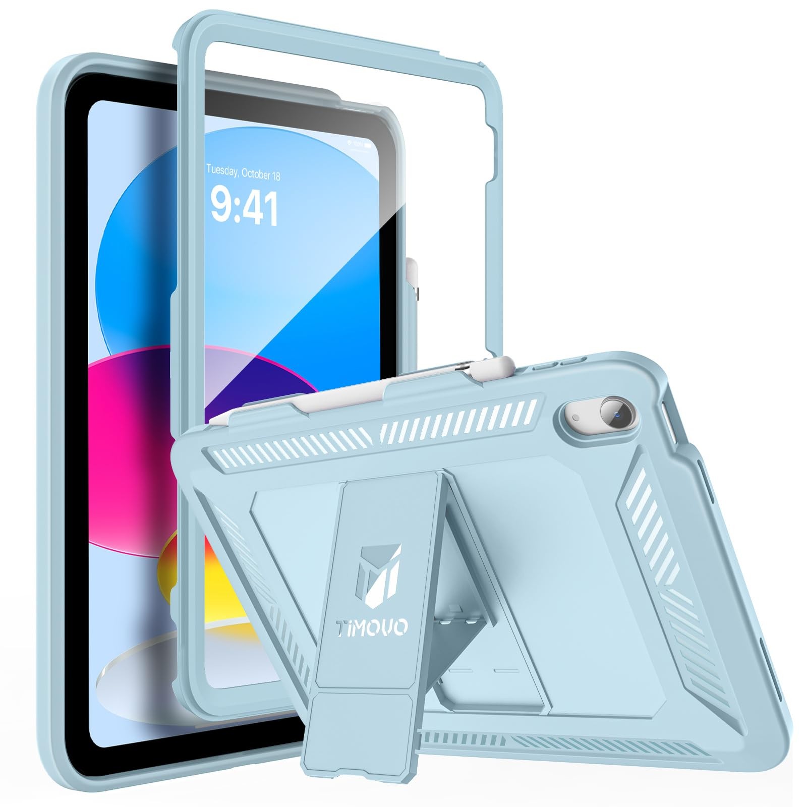 TiMOVO Rugged Case for iPad A16 11th Gen 11" & 10th Gen 10.9", Sky Blue