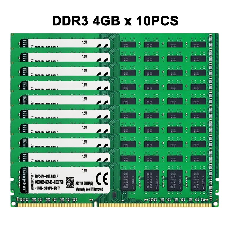 40GB DDR3 1333MHZ RAM Kingston PC3 1.5V 240-P DIMM Desktop Memory 10x4GB Non-ECC