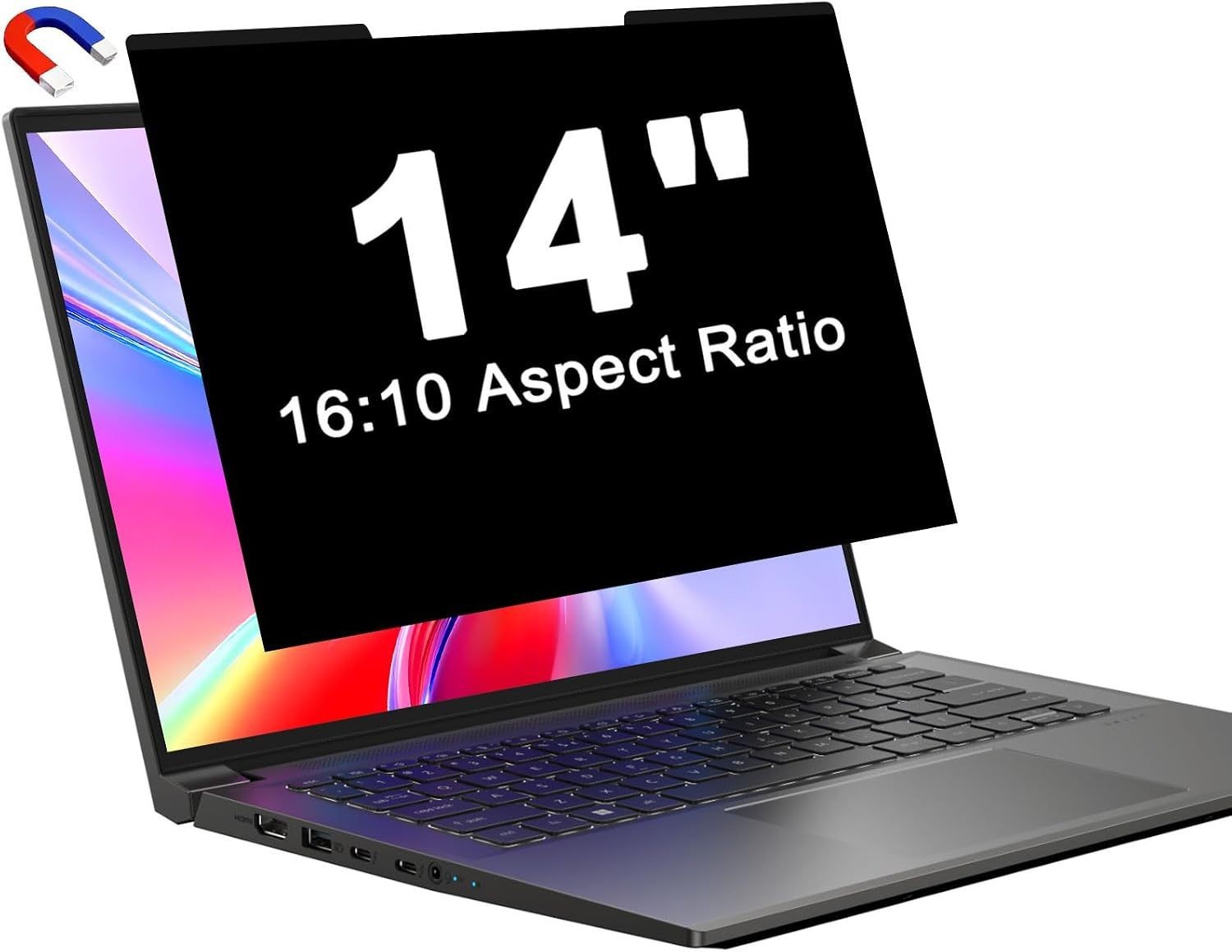 14 Inch Magnetic Removable Privacy Screen for Laptops (16:10 Aspect Ratio)