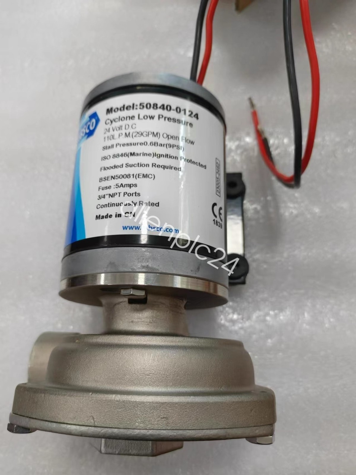 1pcs Jabsco Cyclone Low Pressure Diaphragm Pump Water Pump 50840-0124 24V 5A