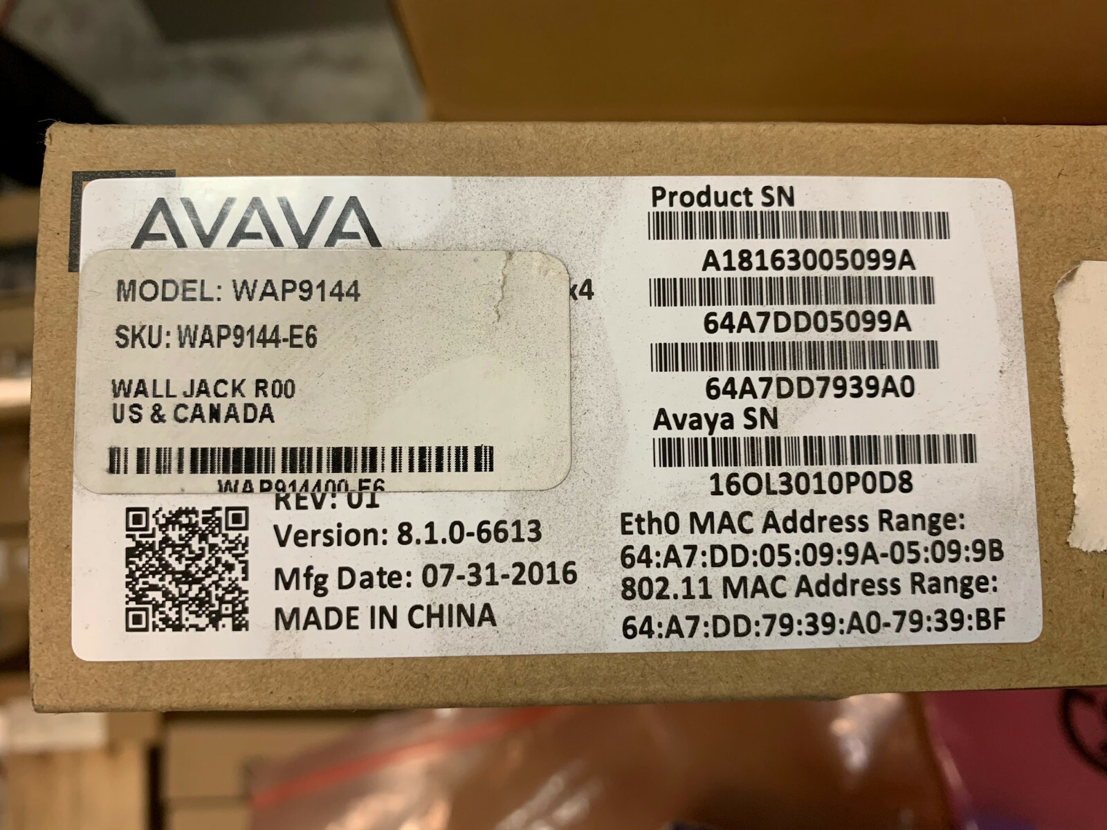 WAP914400-E6  Avaya Wireless AP