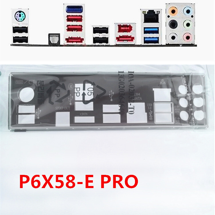 Original For Asus P6X58-E PRO Shield IO I/O Rear Baffle Backplate Motherboard