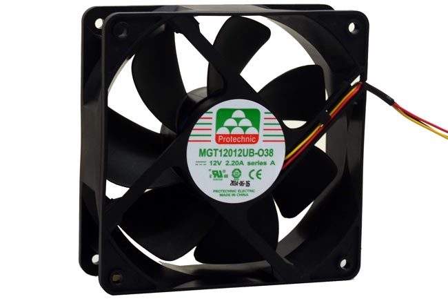Protechnic 120mm*38mm Case Cooling Fan Double Ball Bearing 3PIN 150CFM