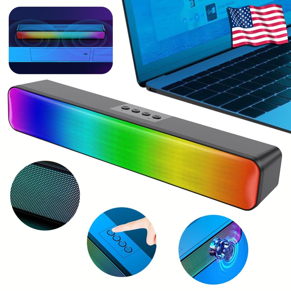 Desktop Speaker RGB Wireless Speaker Bluetooth-Compatible with Subwoofer for PC