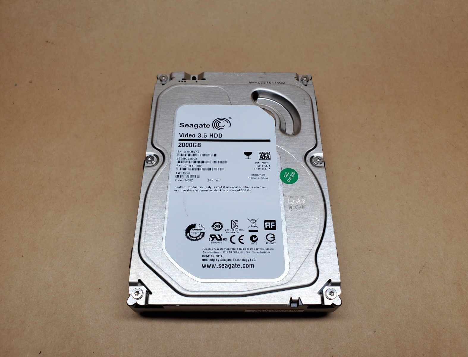2000GB Seagate Video 3.5" HDD ST2000VM003 SATA | Tested