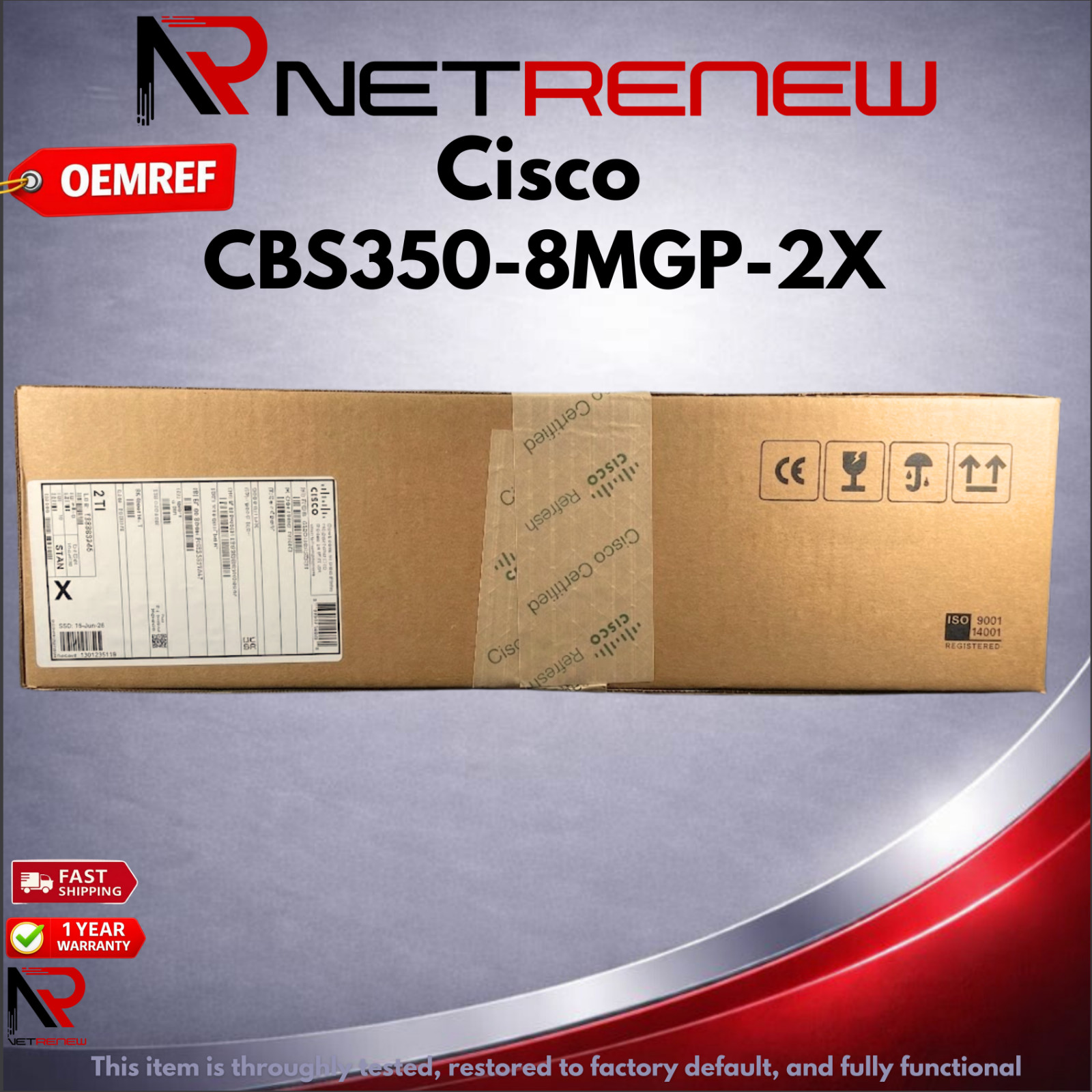Cisco Refresh CBS350-8MGP-2X 2.5G + 10G Uplink 8‑Port Managed MGig PoE+  Switch