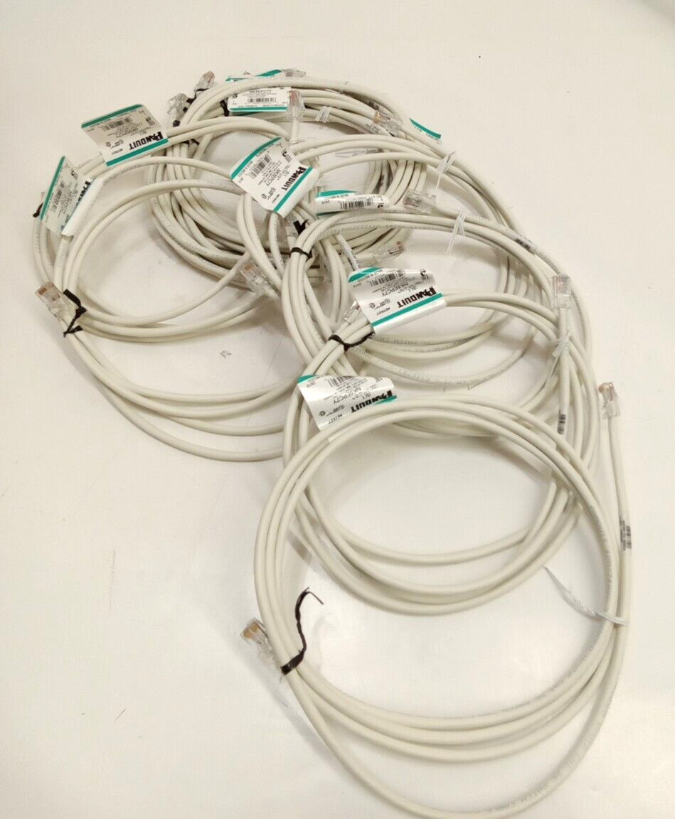 Panduit NK5EPC7Y NetKey Cat 5E 24AWG UTP RJ45~RJ45 Patch Cord 7' White 10pk