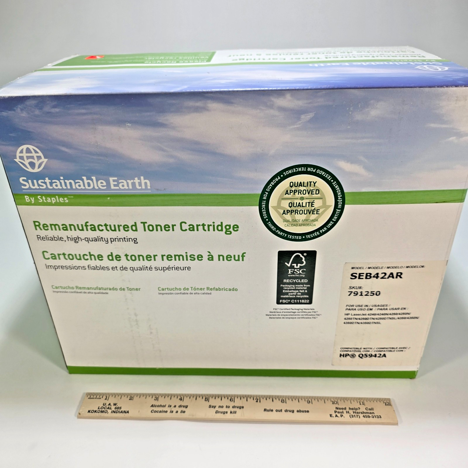Sustainable Earth SEB42AR Compatible Black Toner HP 42A Q5942A