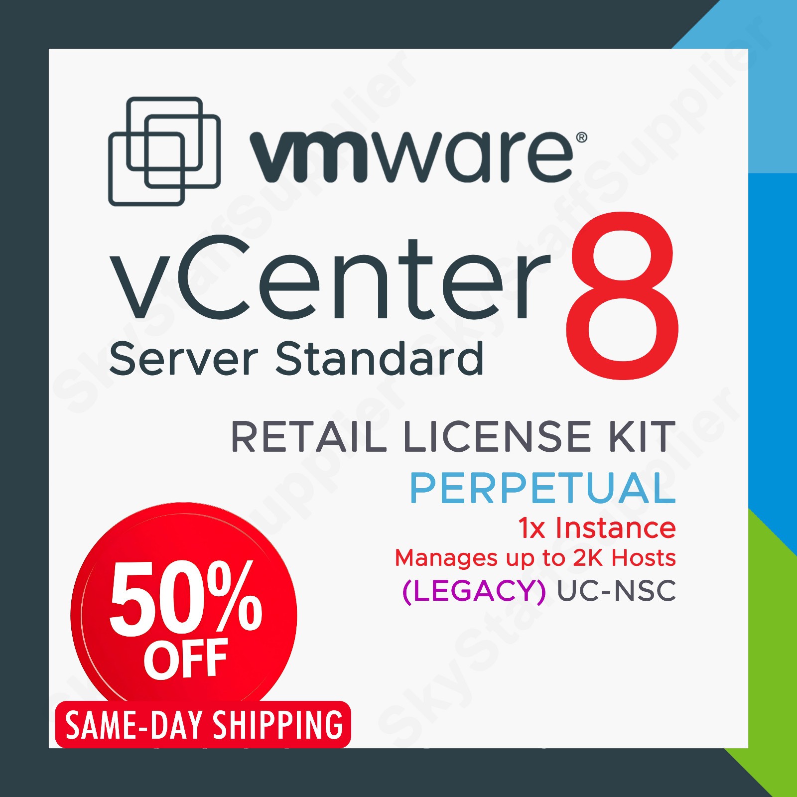 VMware vCenter Server 8 STANDARD License - Perpetual UC NSC | Legacy RT Pack NEW