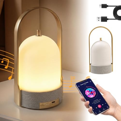 LED Table Lamps Wireless with Bluetooth Speaker, USB-Powered Music Table 1PC
