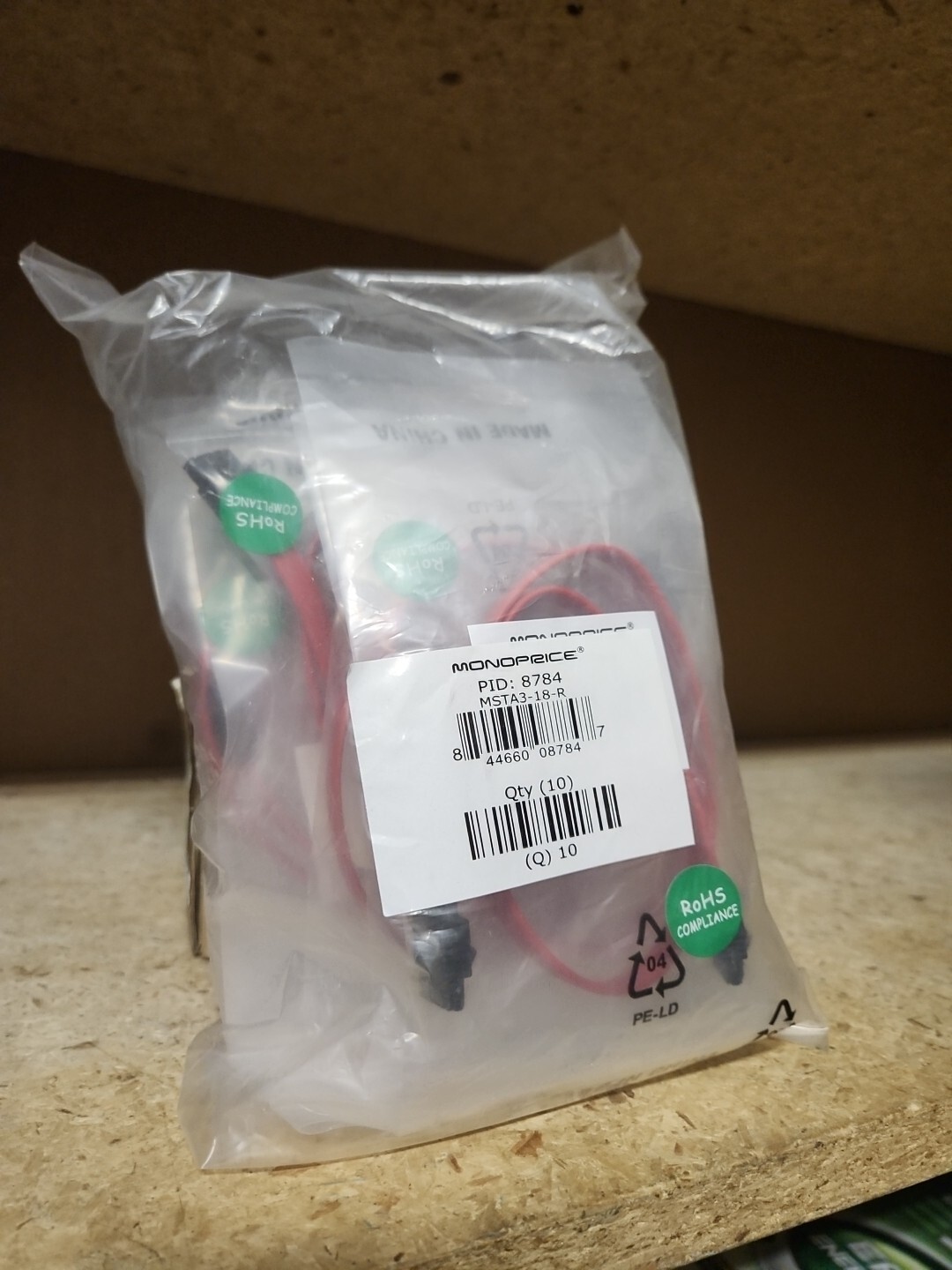 MONOPRICE 18inch SATA 3 III 6Gbps Cable w/Locking Latch 8784 10X JOB LOT