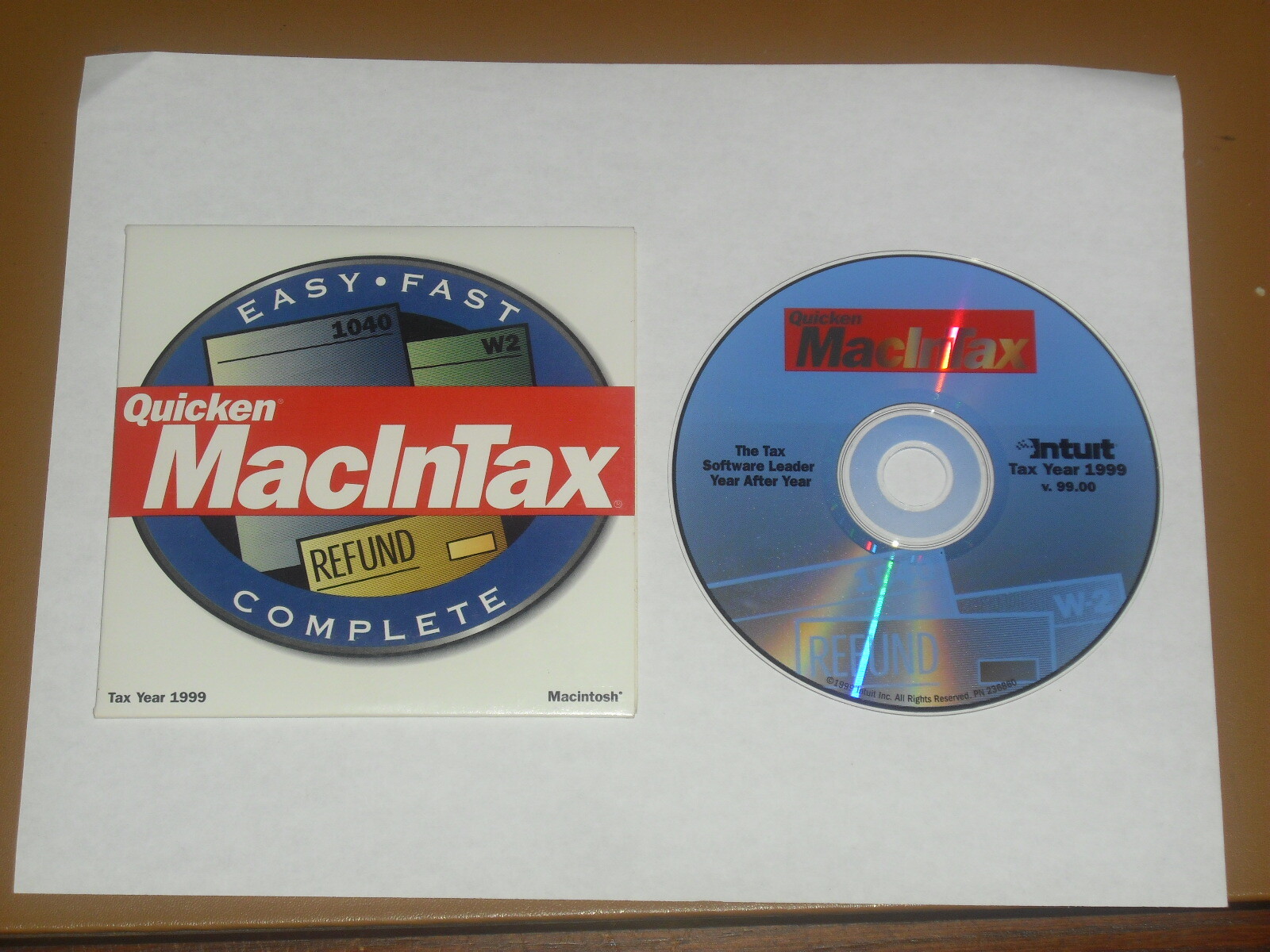 Quicken MacInTax 1999 Tax Year For Mac OS 7.6 to 9.x 