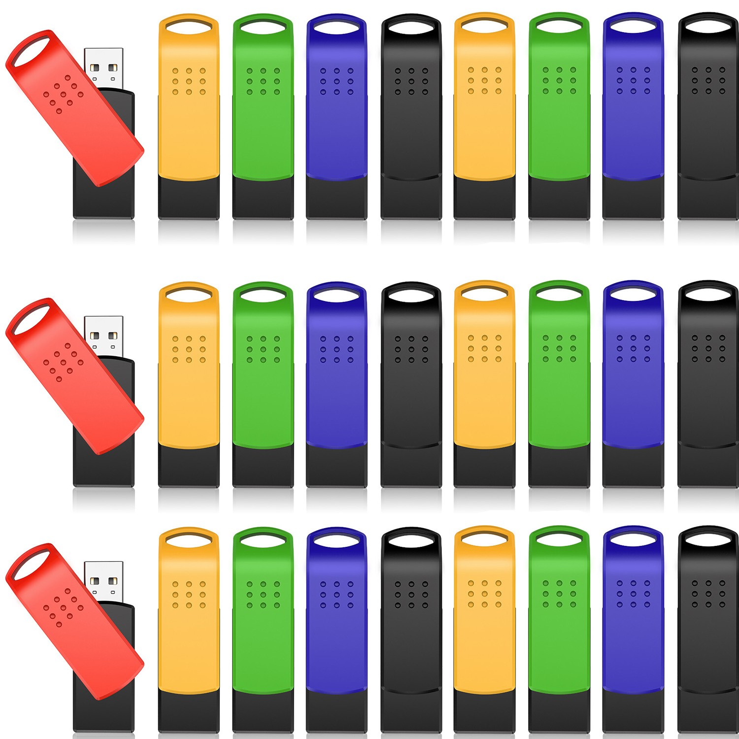 Mixed Color USB 2.0 16GB 30pcs Retractable Design USB Flash Drive Memory Sticks