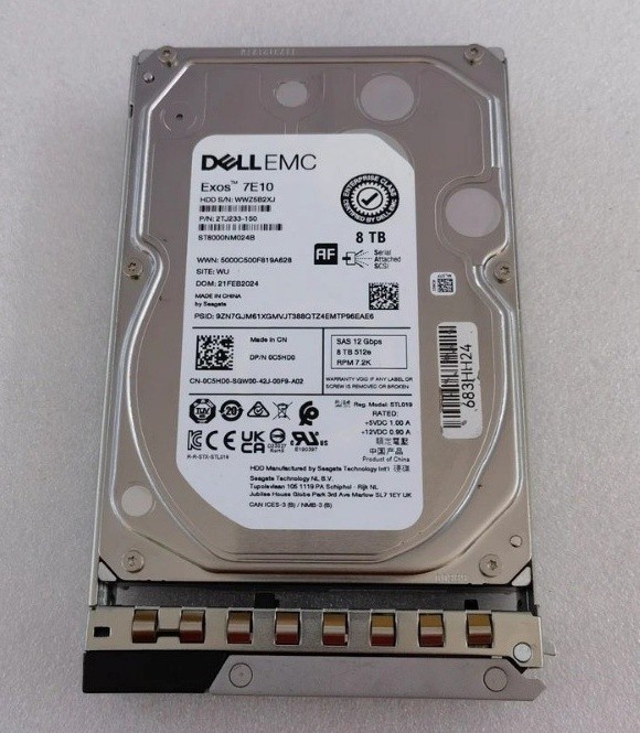 0C5HD0 C5HD0 Dell EMC 8TB SAS 12G 7.2K 512e 3.5'' Hard Drive HDD G14 KIT New