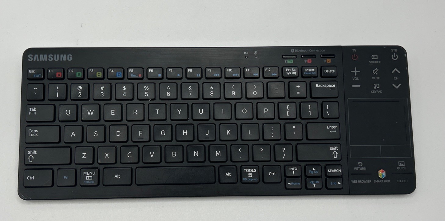 Samsung VG-KBD2000 Smart Hub TV Remote Wireless Bluetooth Keyboard (TESTED)