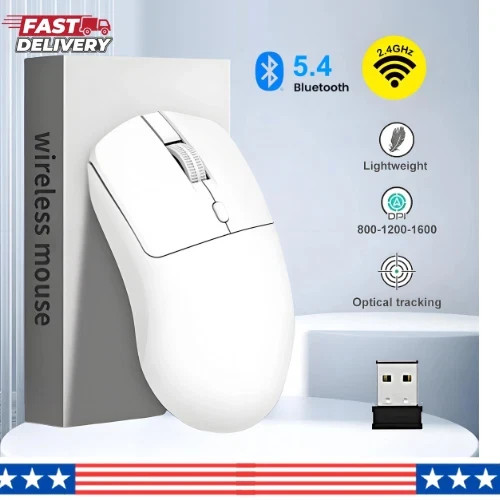 Wireless Bluetooth 5.4 Mouse Rechargeable Ergonomic Gaming PC Laptop