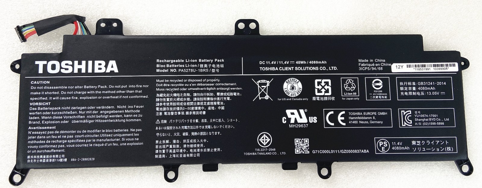 NEW Genuine PA5278U-1BRS Battery Toshiba Portege X30-D Tecra X40-D X40-E X40-F