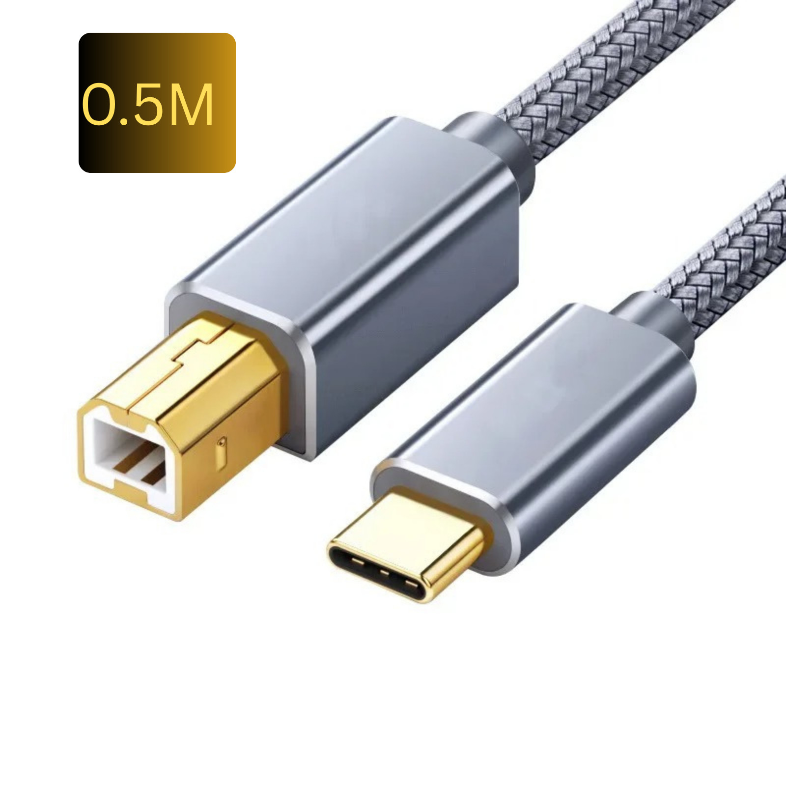 USA USB-C to USB-B 2.0 Cable For Nylon Epson HP Canon Brother Printer Scanner