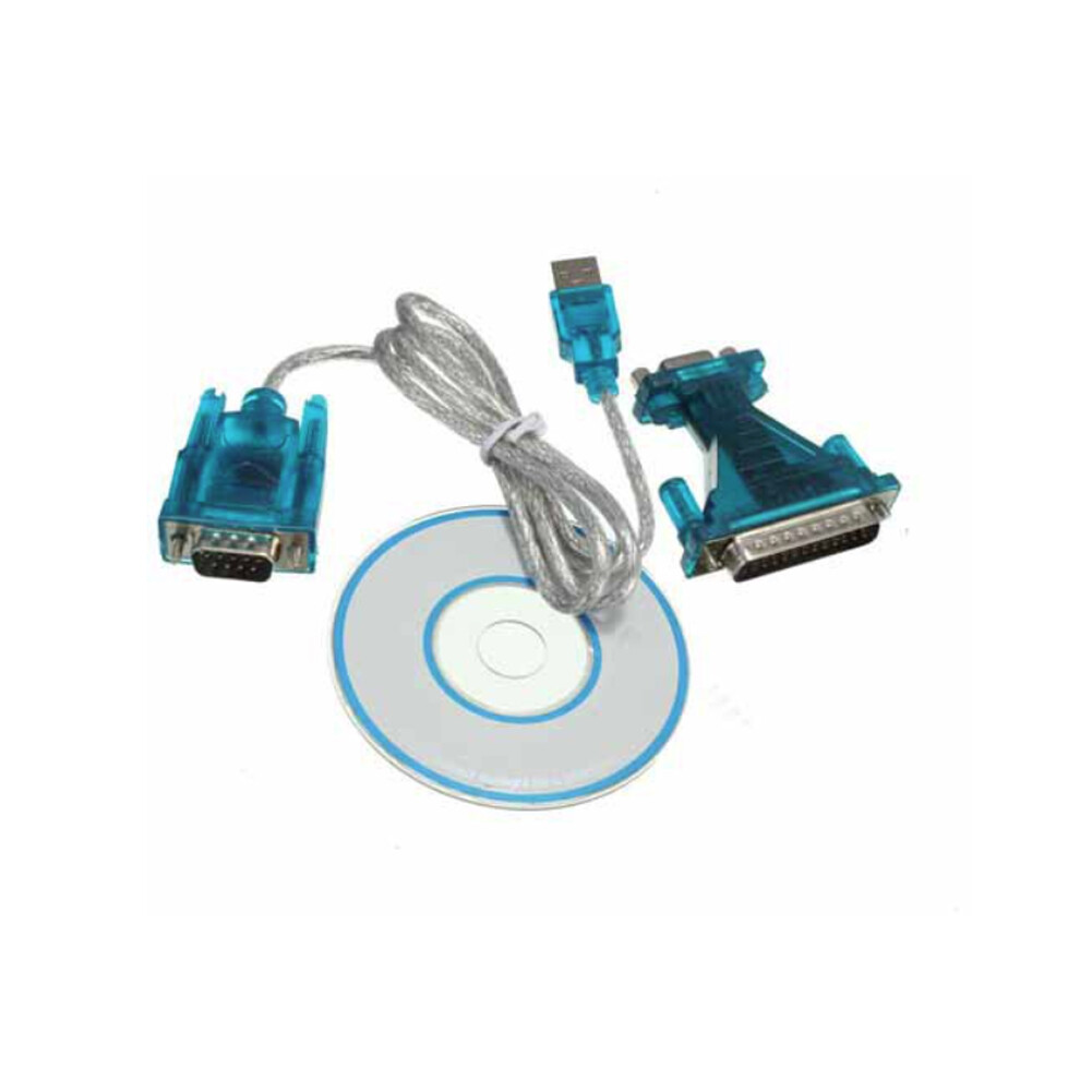 US USB 2.0 To RS232 COM Port 9 Pin Serial DB25 DB9 Adapter Cable Converter