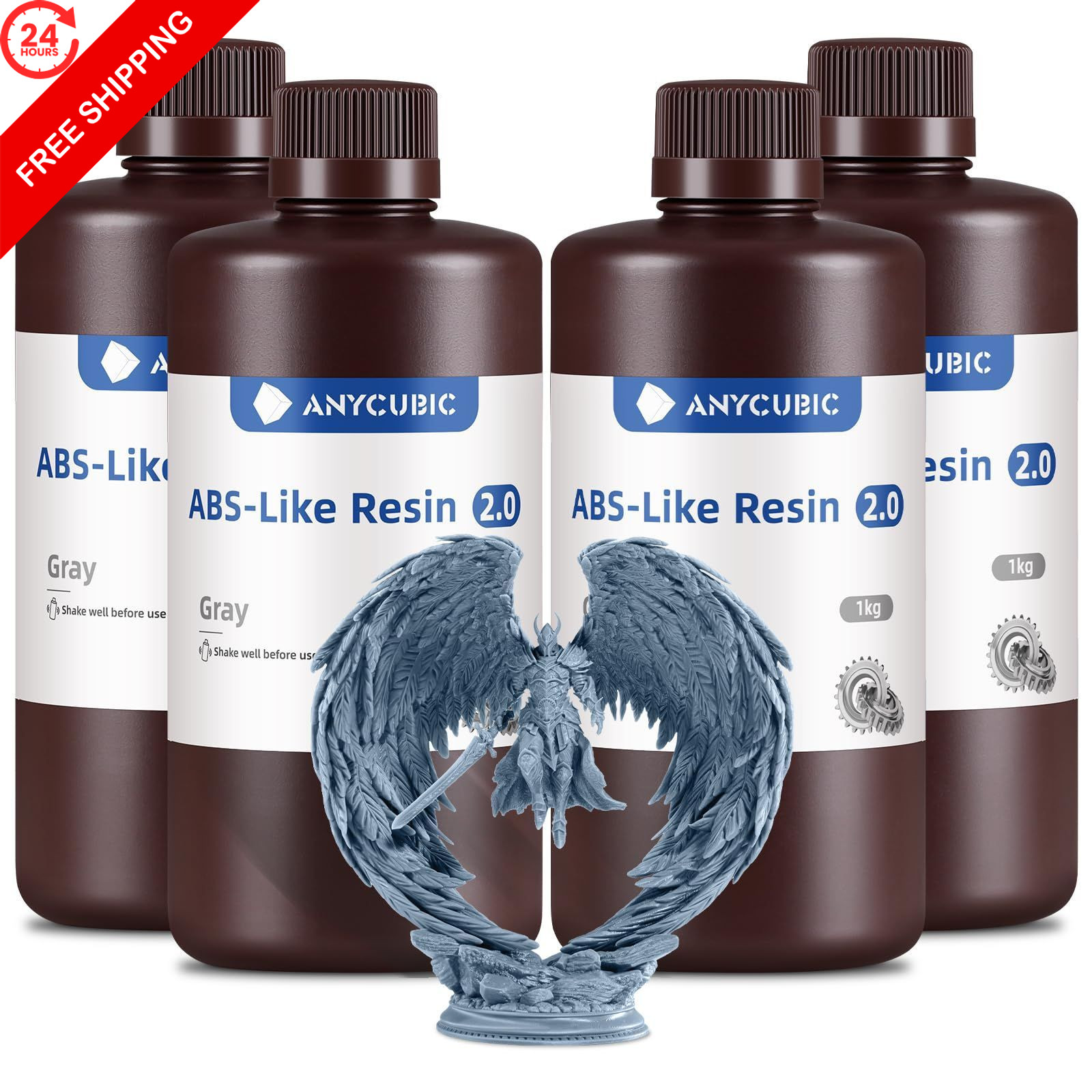 ANYCUBIC 2nd Gen Resin Technology ABS-Like 2.0 Bundle, 3D 4kg, Grey