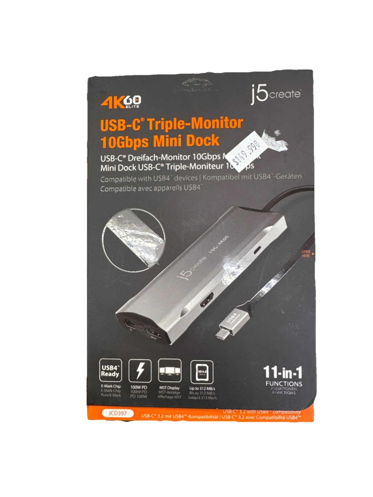 J5 Create USB C 4K Triple Display (JCD397)
