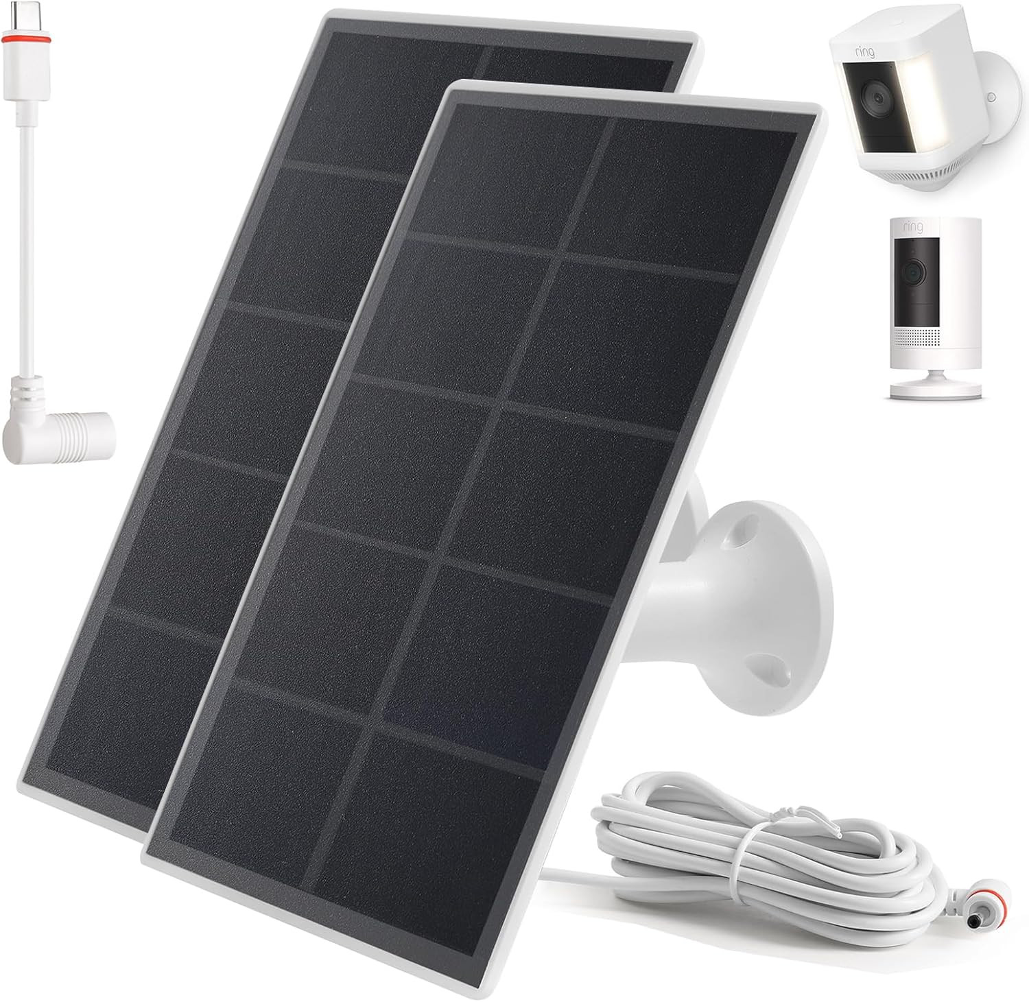 Ring Camera Solar Panel Charger, Compatible with Stick up Cam Battery, Ring