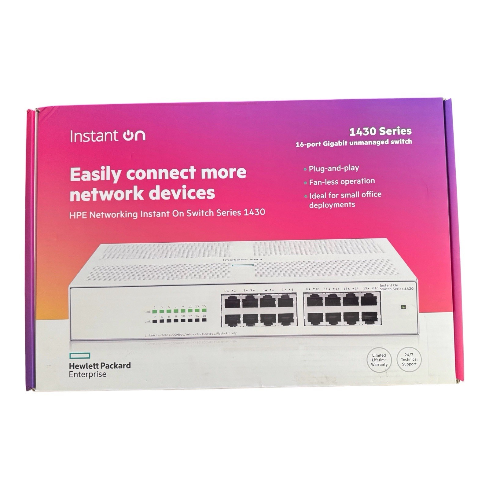  HPE Aruba Networking Instant On Switch 1430 Series 16-Port Gigabit unmanaged