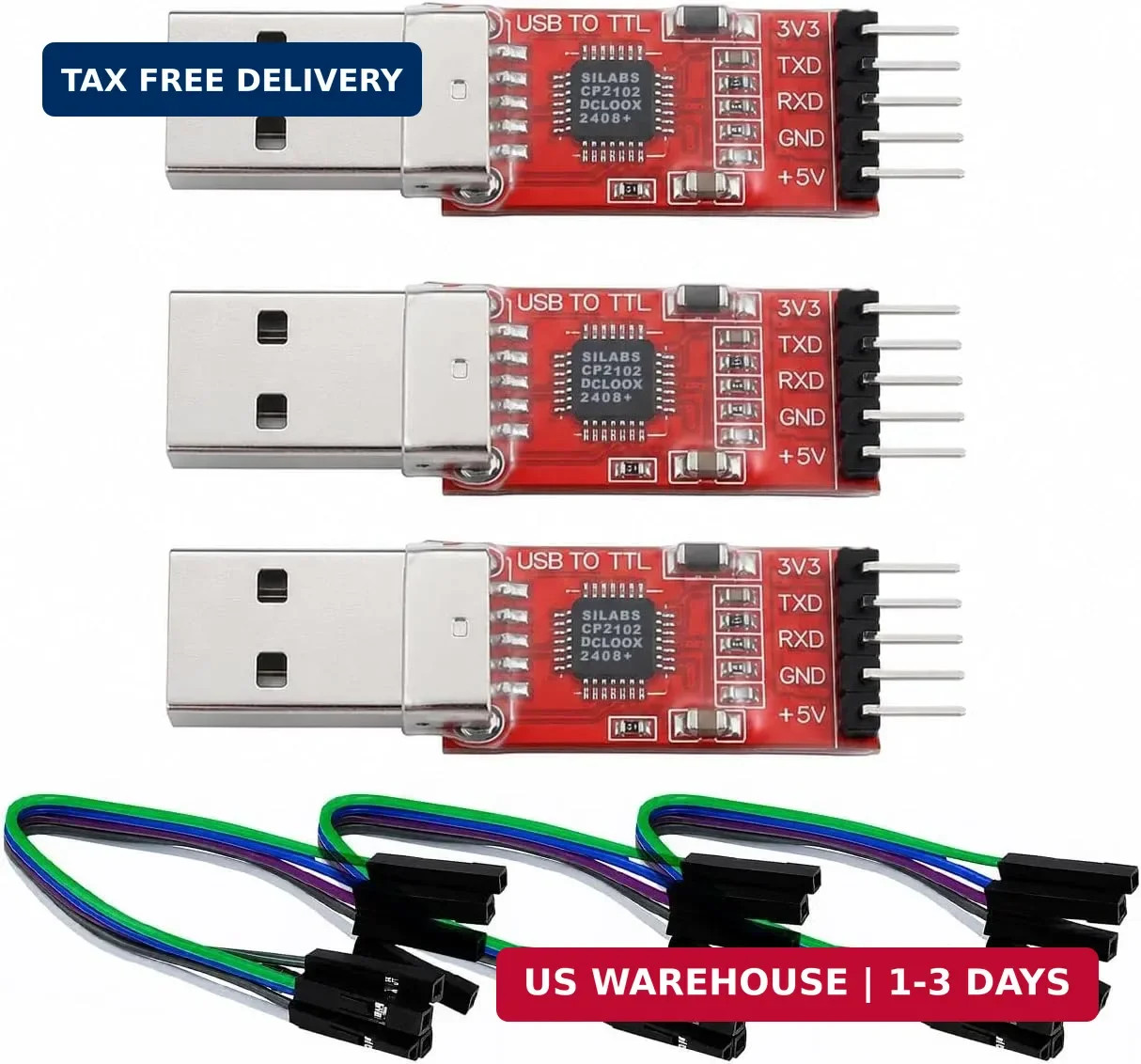 CP2102 USB to TTL Serial Adapter - USB 2.0 to 5Pin UART Converter Module with 3.