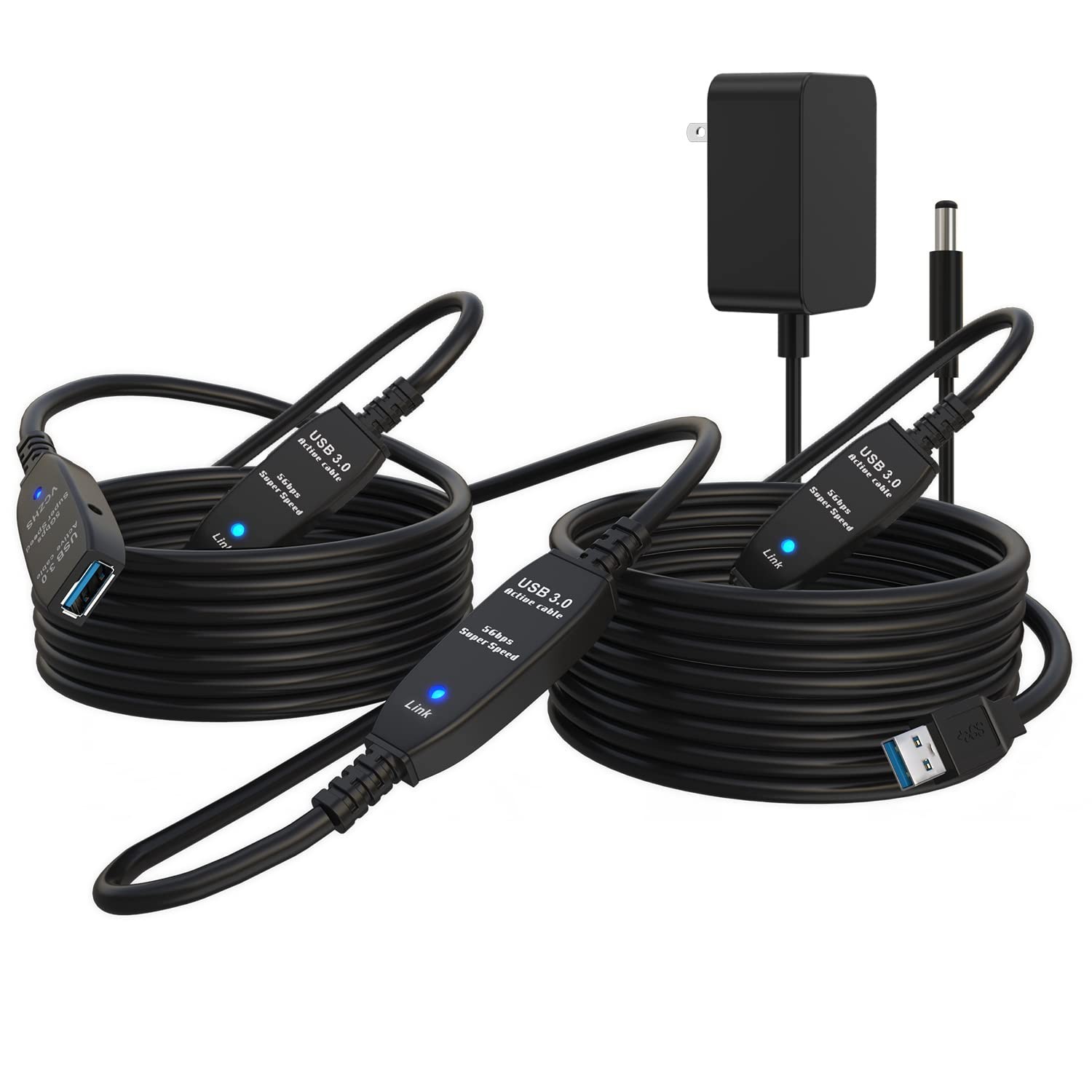 100FT USB 3.0 Active Extension Cable, USB 3.0 Extension Cord A-Male to A-Female