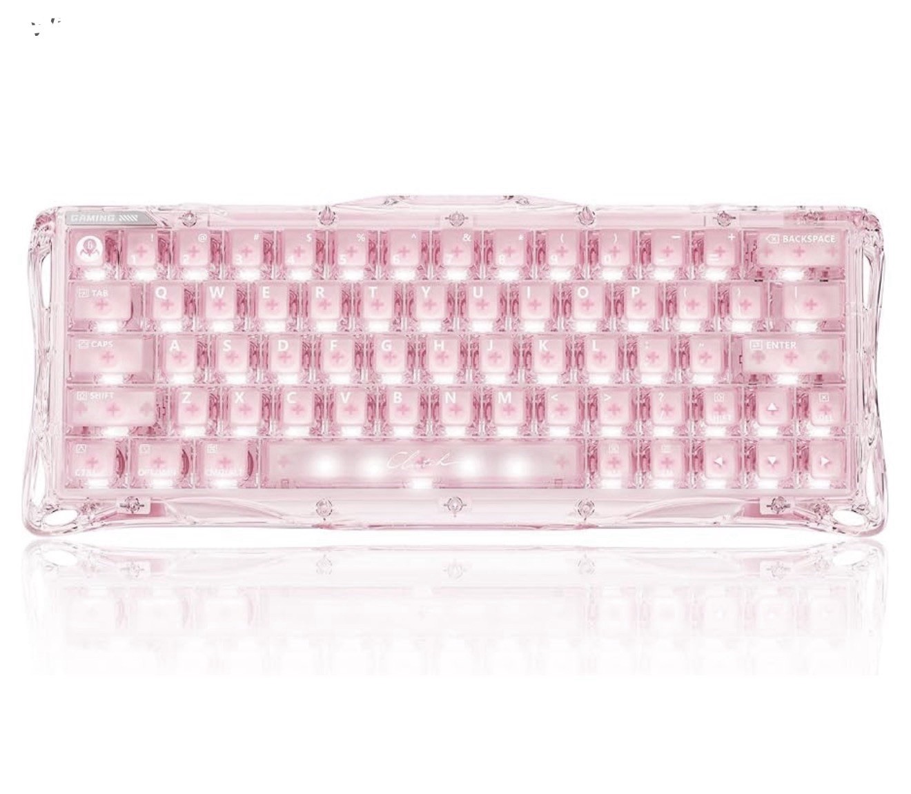 GravaStar V60 Hidden Magnetic Axis Keyboard RGB Light Effect Transparent Pink
