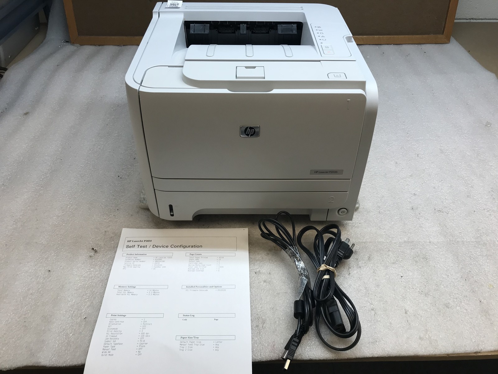 HP LaserJet P2035 Monochrome Laser Printer 42K Page Count - Tested