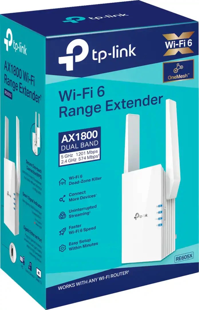 NEW TP-Link AX1800 Wi-Fi 6 Range Extender RE605X Dual-Band Mesh Booster