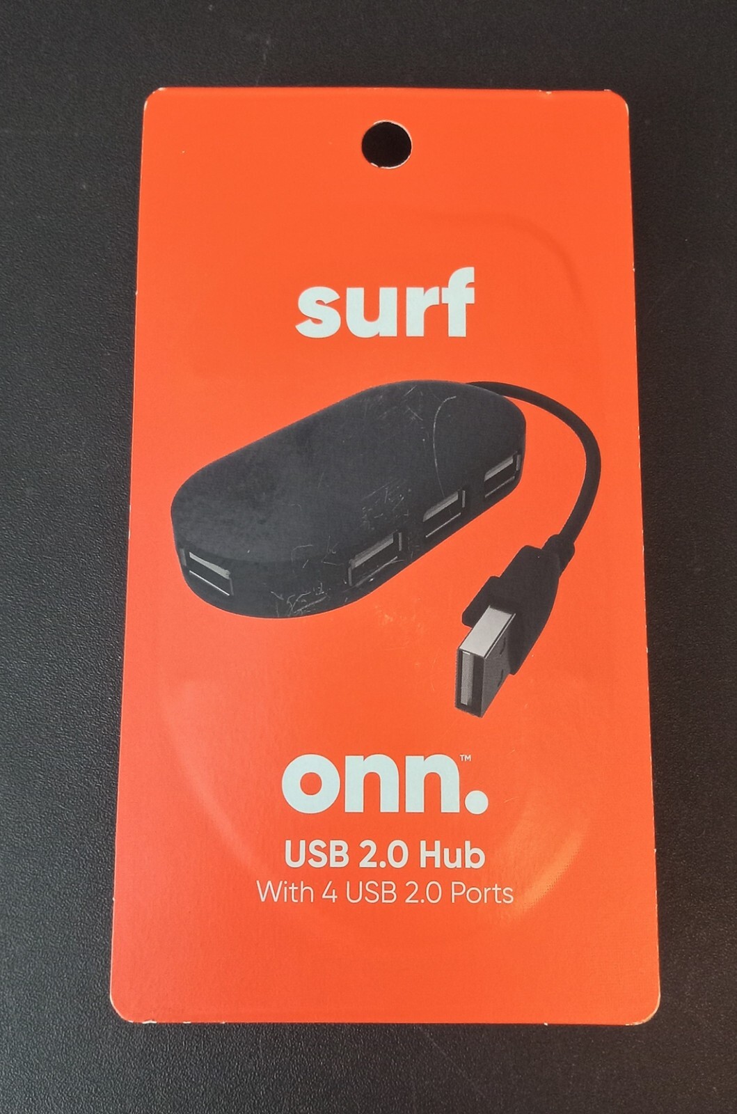 Surf Onn USB 2.0 Hub w/ 4 USB 2.0 Ports - Black - NIP