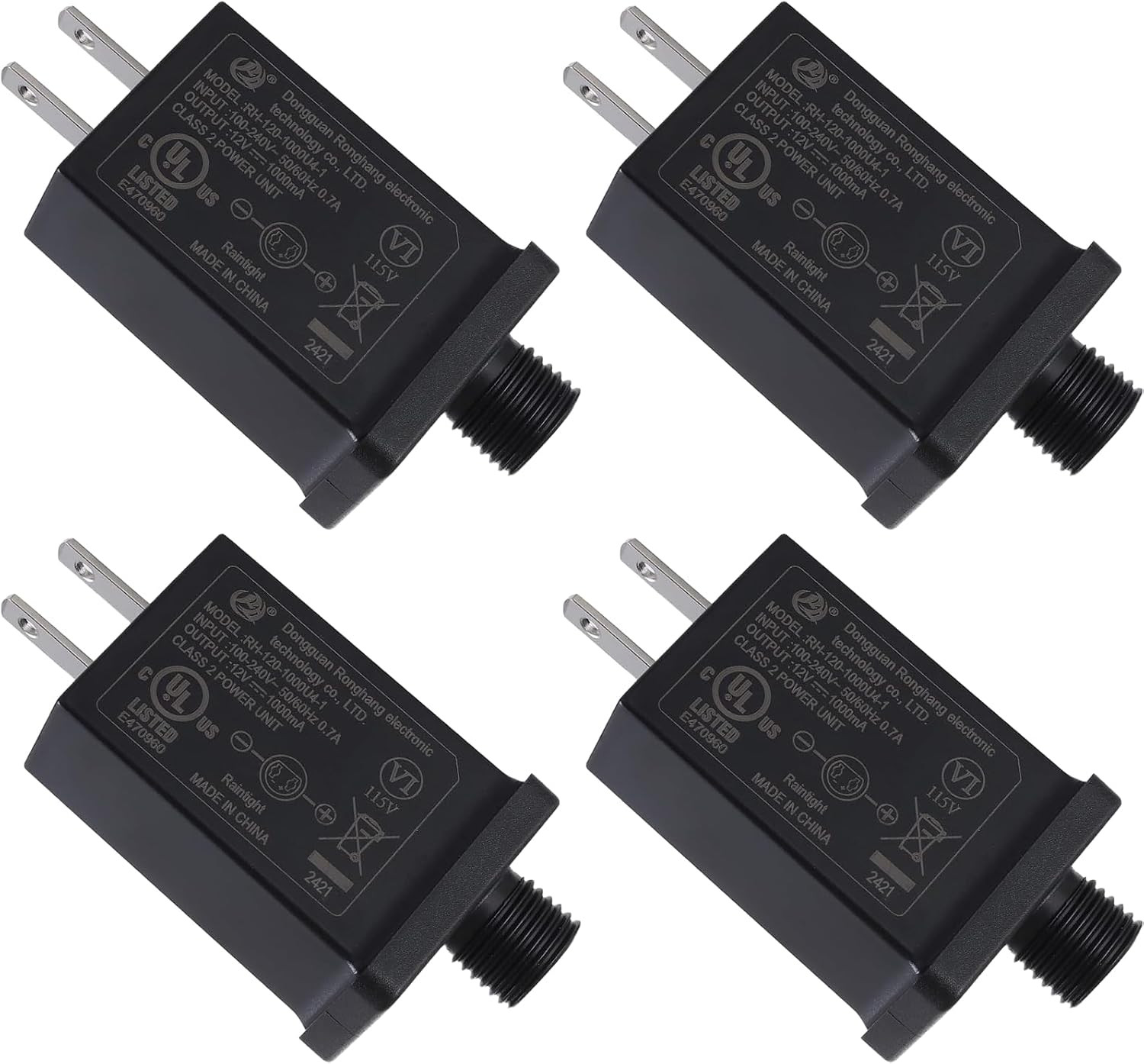 Replacement Yard Inflatable Adapter 2Pcs 12V 1.0A Power Supply Adaptor